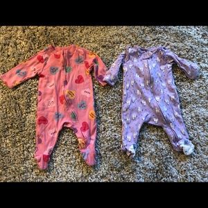 Set of 2 footed one piece- 0-3m